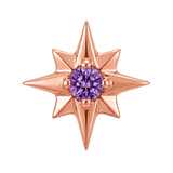 8 Point Burst - 14K Gold Stone Threadless/Threaded End - piercing-zone.com