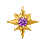 8 Point Burst - 14K Gold Stone Threadless/Threaded End - piercing-zone.com