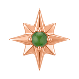 8 Point Burst - 14K Gold Stone Threadless/Threaded End - piercing-zone.com
