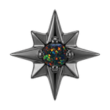 8 Point Burst - 14K Gold Stone Threadless/Threaded End - piercing-zone.com