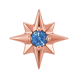 8 Point Burst - 14K Gold Stone Threadless/Threaded End - piercing-zone.com