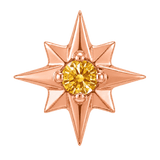 8 Point Burst - 14K Gold Stone Threadless/Threaded End - piercing-zone.com