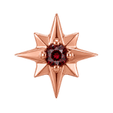 8 Point Burst - 14K Gold Stone Threadless/Threaded End - piercing-zone.com