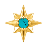 8 Point Burst - 14K Gold Stone Threadless/Threaded End - piercing-zone.com