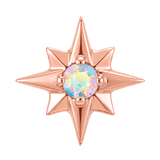 8 Point Burst - 14K Gold Stone Threadless/Threaded End - piercing-zone.com