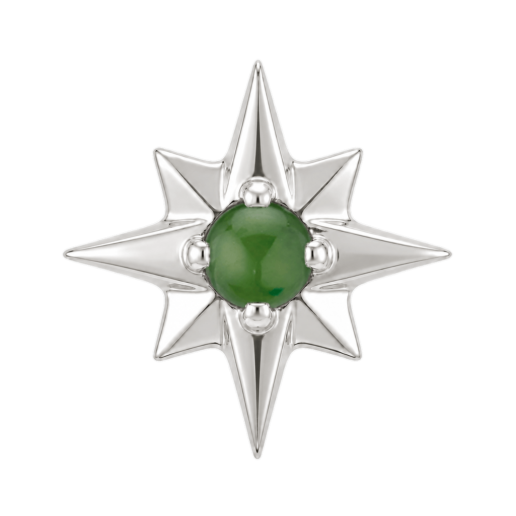 8 Point Burst - 14K Gold Stone Threadless/Threaded End - piercing-zone.com