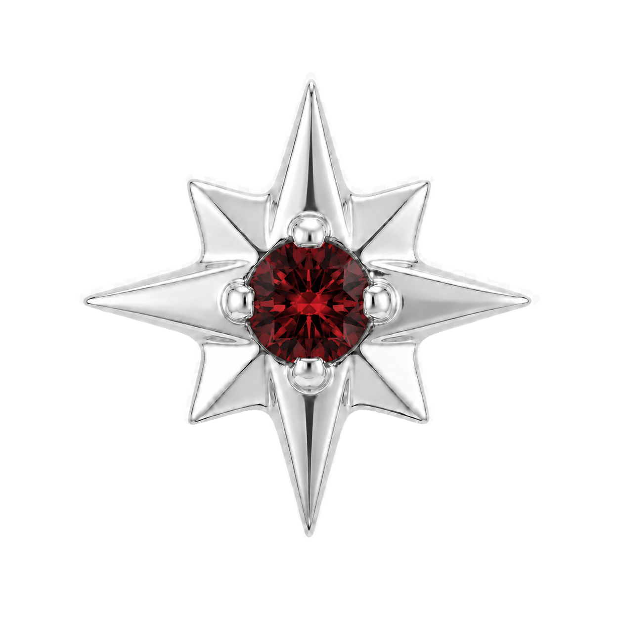 8 Point Burst - 14K Gold Stone Threadless/Threaded End - piercing-zone.com