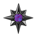 8 Point Burst - 14K Gold Stone Threadless/Threaded End - piercing-zone.com