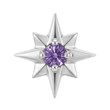 8 Point Burst - 14K Gold Stone Threadless/Threaded End - piercing-zone.com