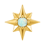 8 Point Burst - 14K Gold Stone Threadless/Threaded End - piercing-zone.com