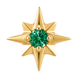 8 Point Burst - 14K Gold Stone Threadless/Threaded End - piercing-zone.com