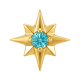 8 Point Burst - 14K Gold Stone Threadless/Threaded End - piercing-zone.com