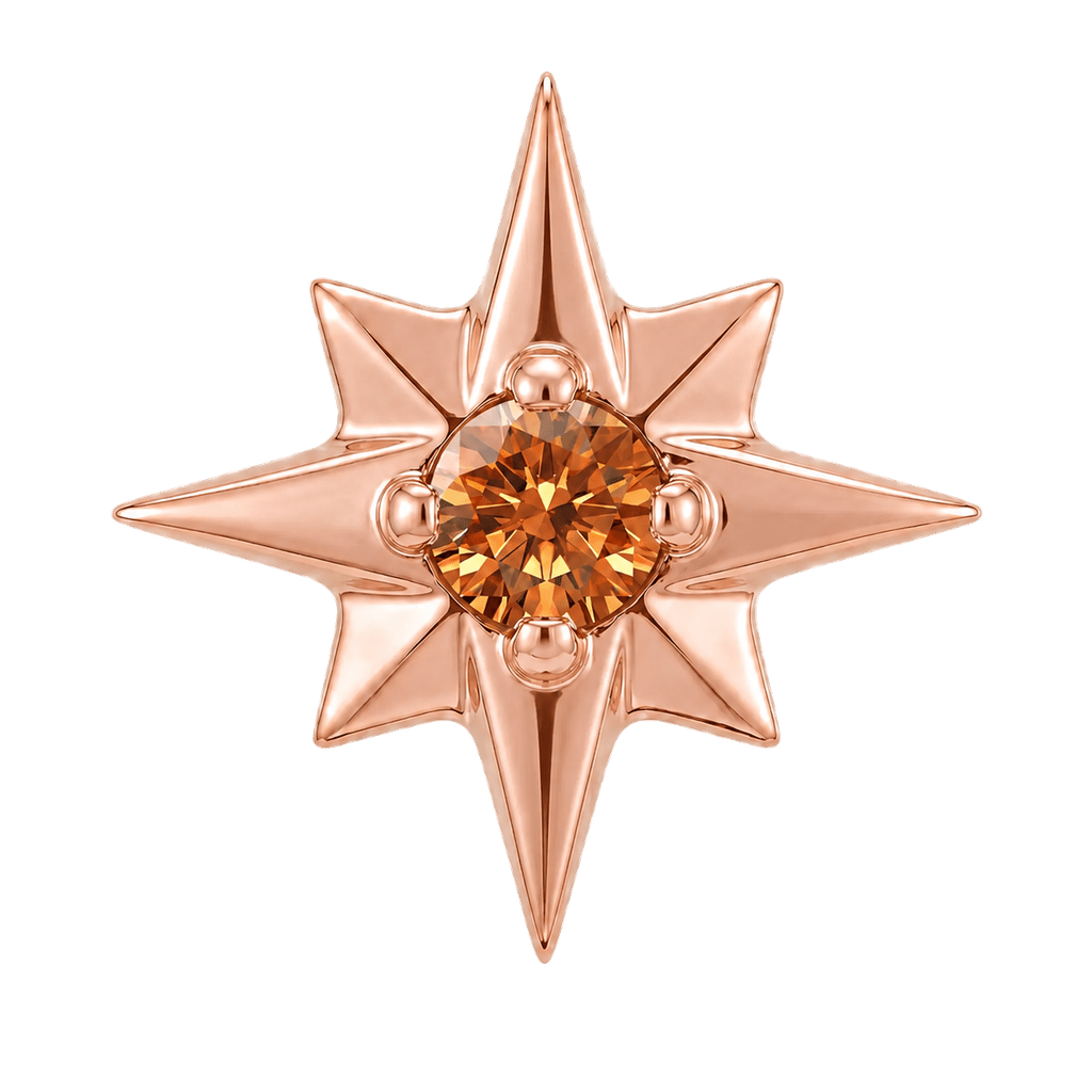 8 Point Burst - 14K Gold Stone Threadless/Threaded End - piercing-zone.com