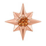 8 Point Burst - 14K Gold Stone Threadless/Threaded End - piercing-zone.com