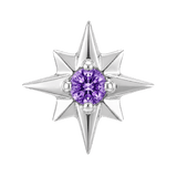 8 Point Burst - 14K Gold Stone Threadless/Threaded End - piercing-zone.com