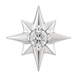 8 Point Burst - 14K Gold Stone Threadless/Threaded End - piercing-zone.com