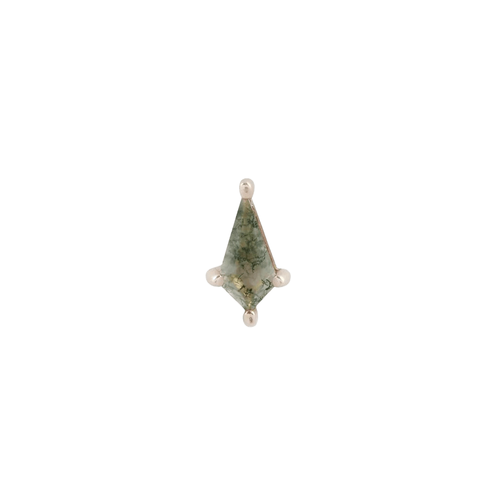 MINI SOHO - KITE CUT MOSS AGATE - THREADLESS END piercing-zone.com
