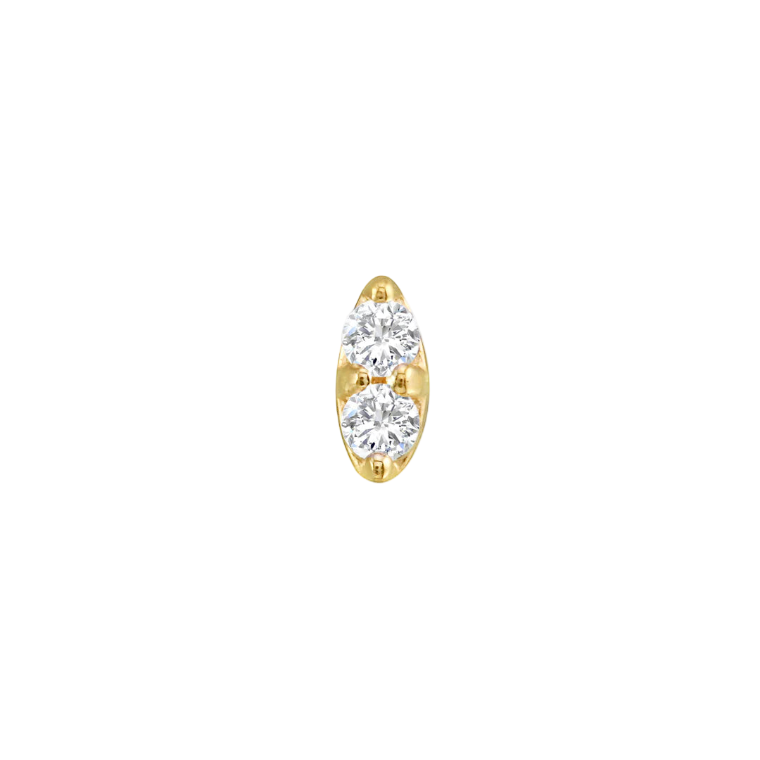ProngSet Marquise – 14K/18K Gold Twin-Gem Threadless End