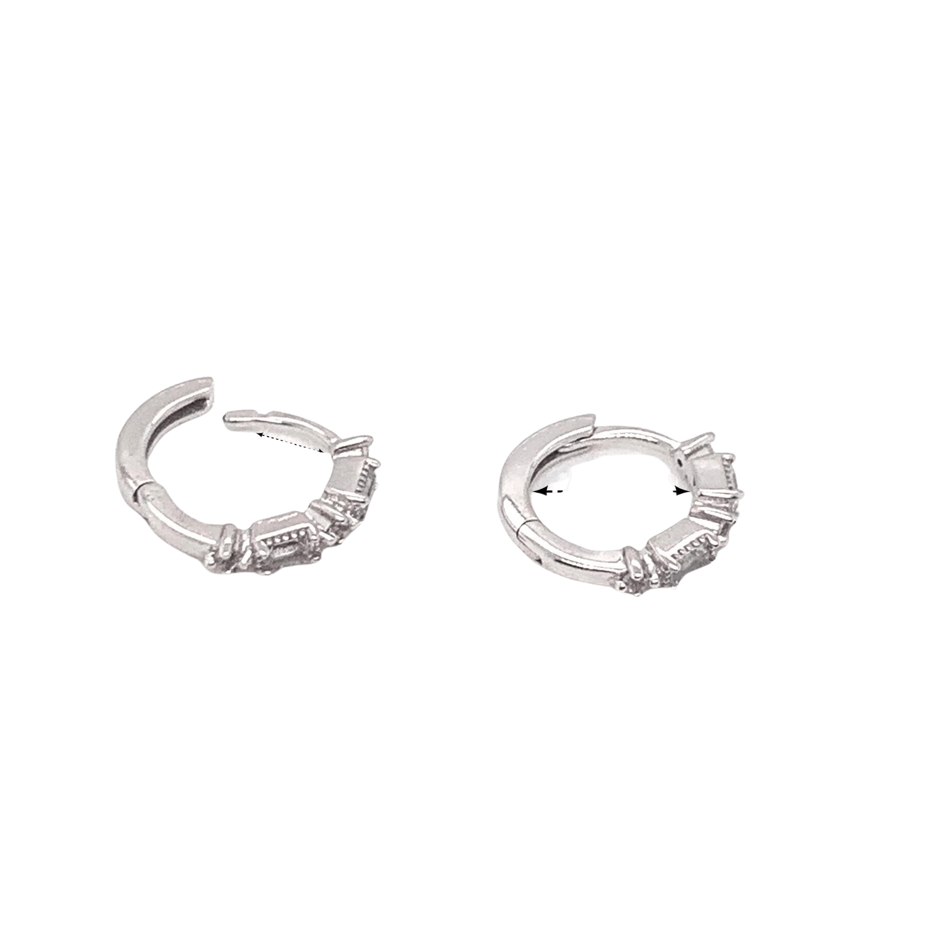 EUPHORIA - WHITE SAPPHIRE - SOLID 14KT GOLD HUGGIE piercing-zone.com