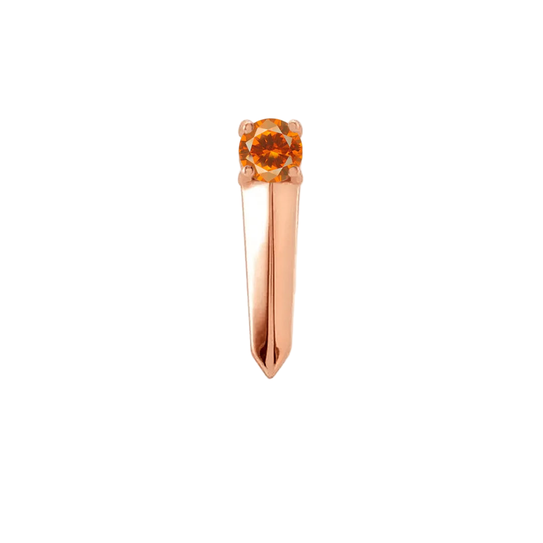 Gemmed Blade – 14K/18K Gold Gemstone Threadless End