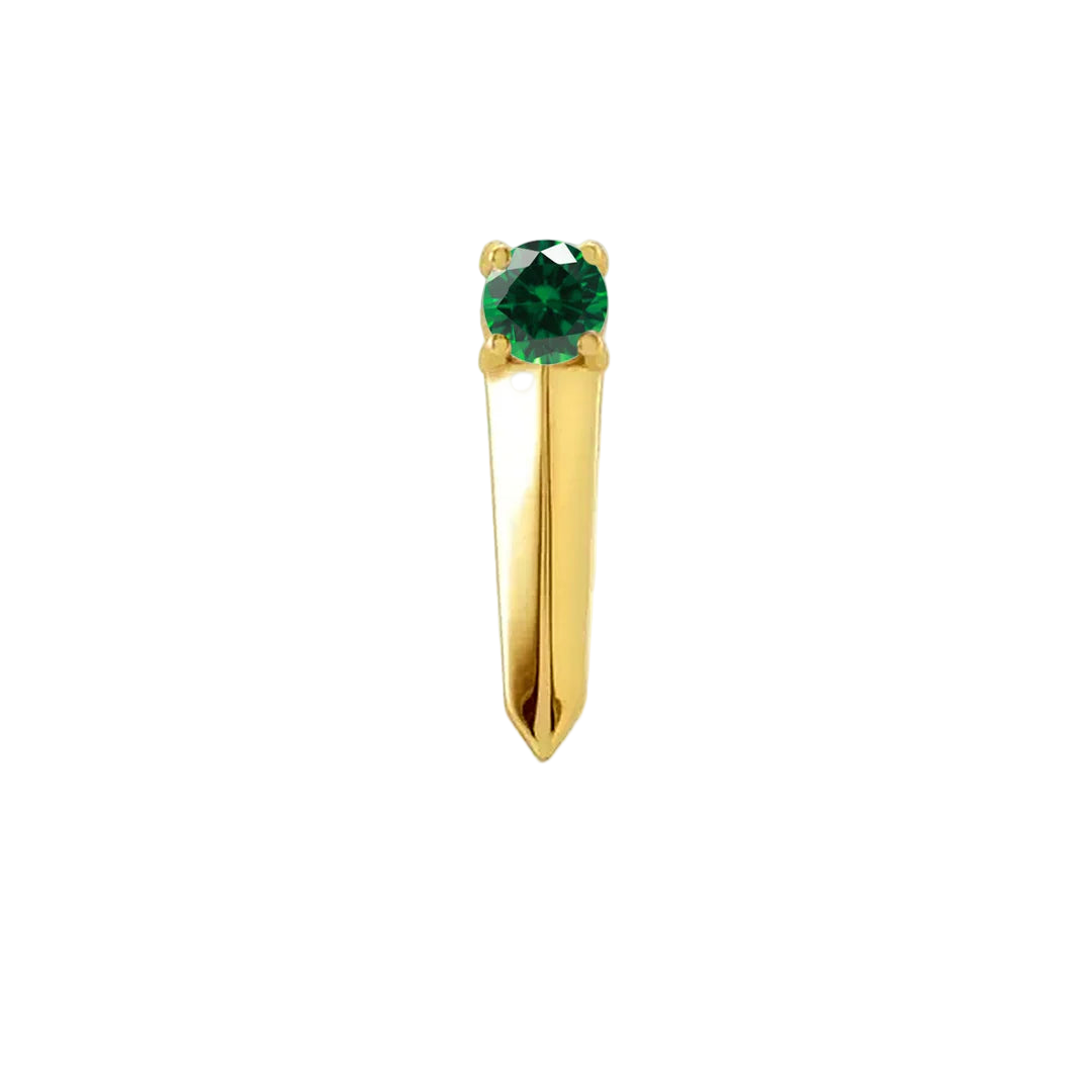 Gemmed Blade – 14K/18K Gold Gemstone Threadless End