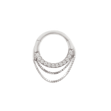 TEMPESTE - GENUINE DIAMOND SET SOLID 14KT GOLD CHAIN CLICKER piercing-zone.com