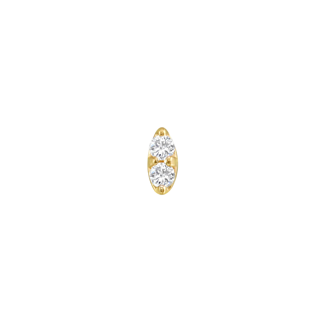 ProngSet Marquise – 14K/18K Gold Twin-Gem Threadless End