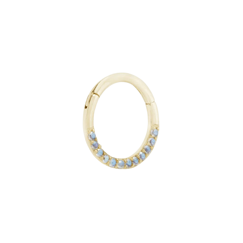 DIA - MERCURY MIST TOPAZ SOLID 14KT GOLD CLICKER piercing-zone.com