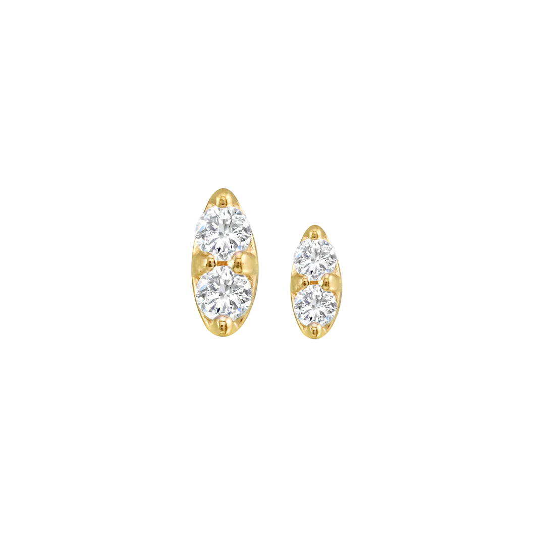 ProngSet Marquise – 14K/18K Gold Twin-Gem Threadless End