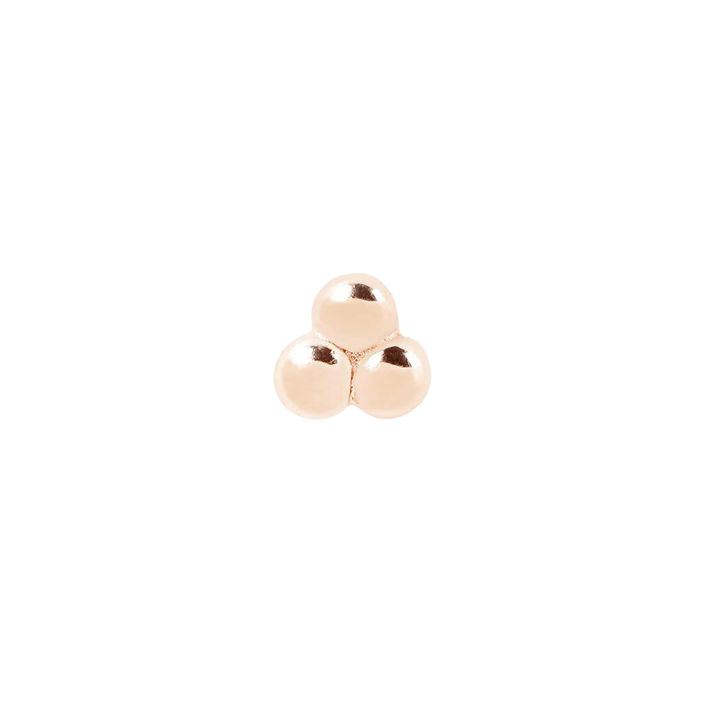 14K GOLD 3 BEAD CLUSTER - THREADLESS END piercing-zone.com