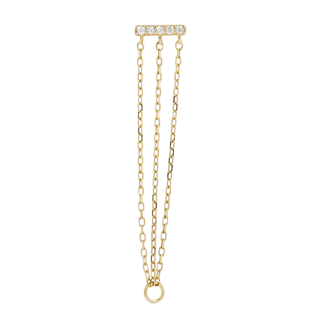 AURALIE - CZ - GOLD THREADLESS END piercing-zone.com