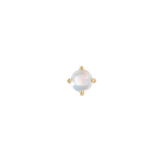 Rainbow Moonstone Prong Threadless End – 14K Gold