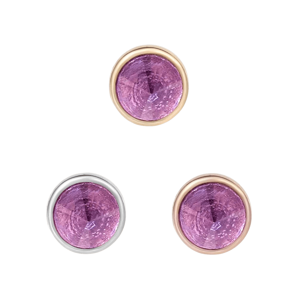 ROUND BEZEL REVERSE SET - AMETHYST - THREADLESS END piercing-zone.com