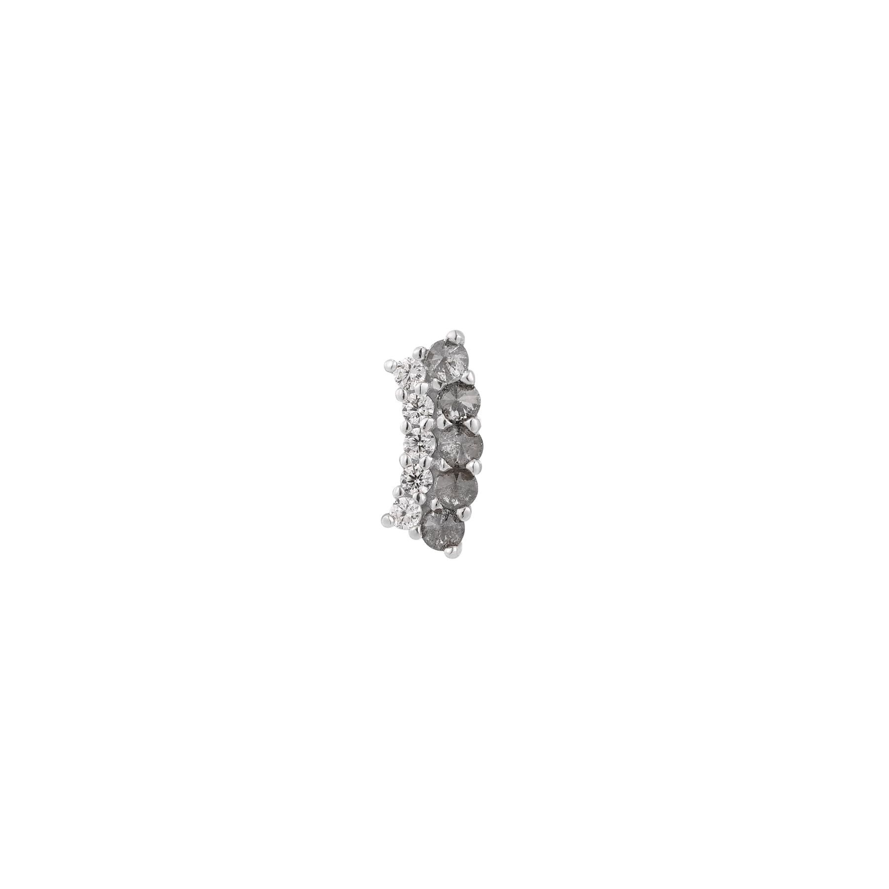 Whisper + Shout – 14K Gold Grey Diamond & CZ Threadless End