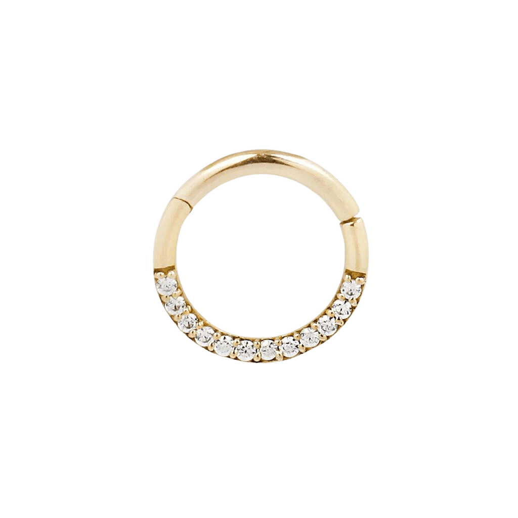 DIA - SWAROVSKI CZ - SOLID 14KT GOLD CLICKER piercing-zone.com