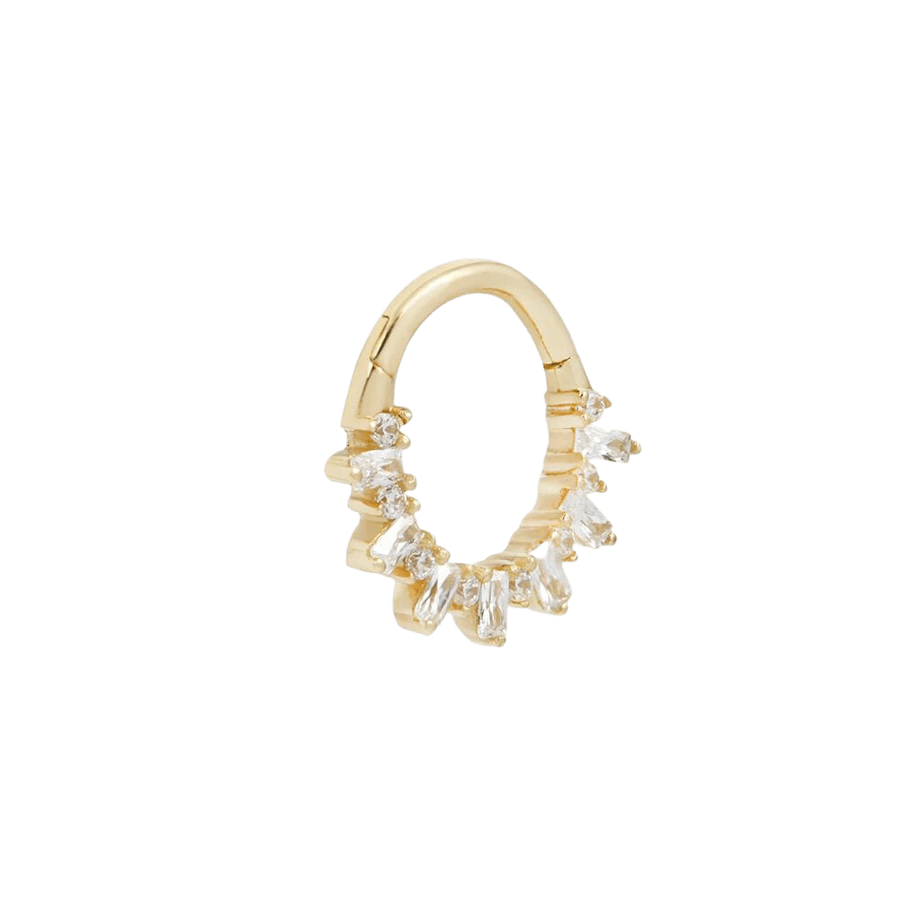 UNFORGETTABLE - CZ - SOLID 14KT GOLD CLICKER piercing-zone.com