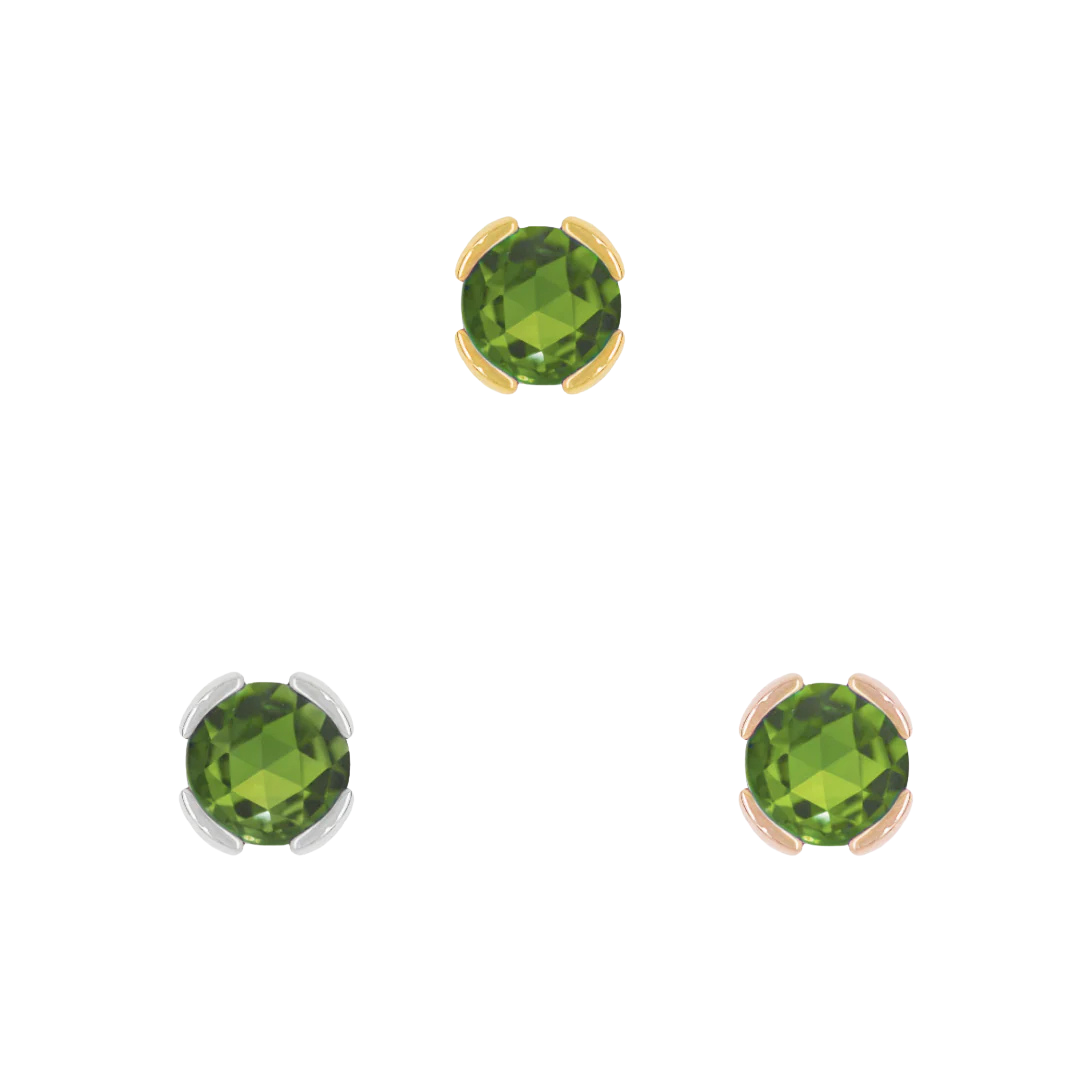Peekaboo – 14K Gold Green Tourmaline Threadless End