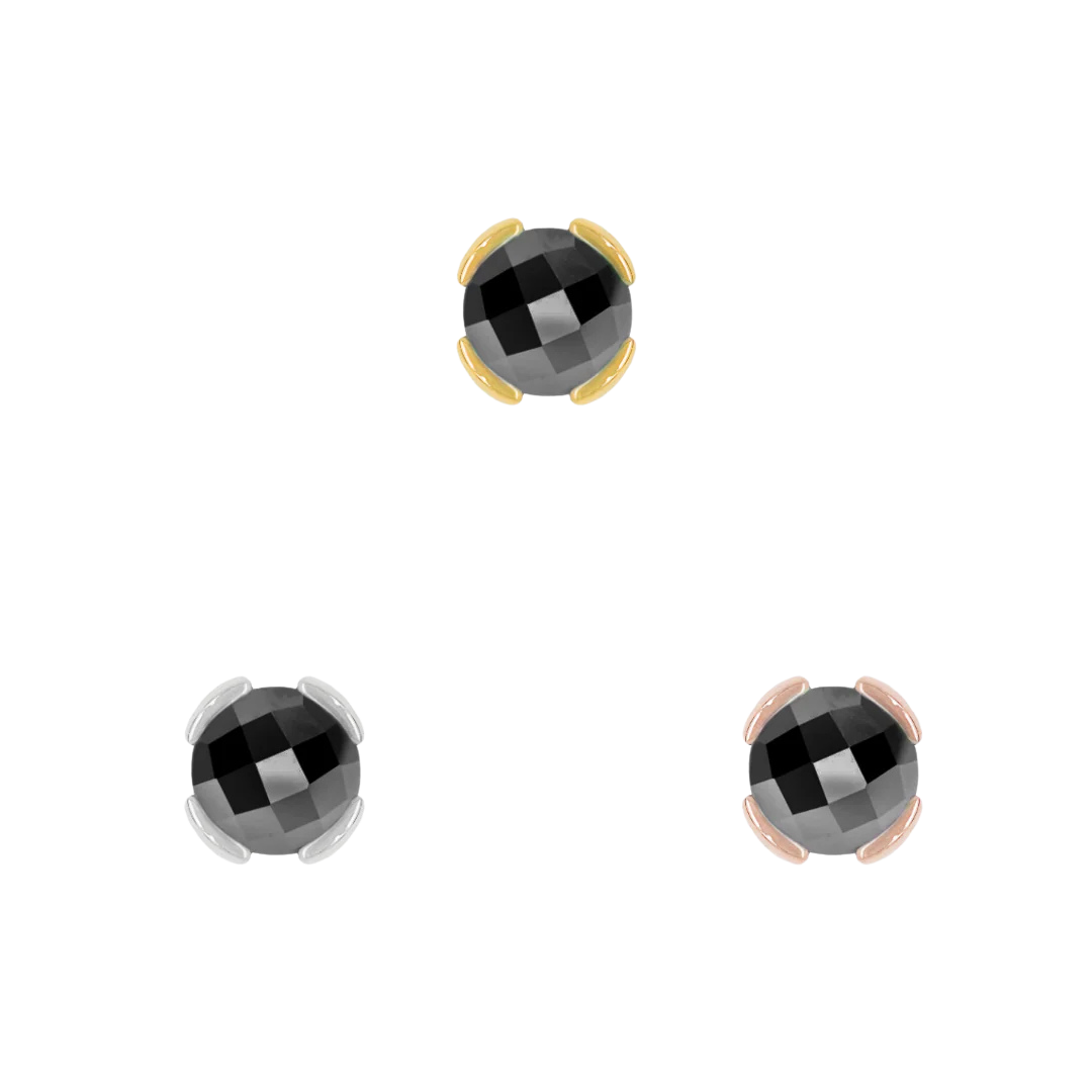 Peekaboo – 14K Gold Black Spinel Threadless End