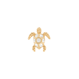 Honu White Sapphire Threadless End – 14K Gold Sea Turtle Charm
