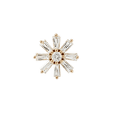 DELIAH BAGUETTE FLOWER - CZ - THREADLESS END piercing-zone.com