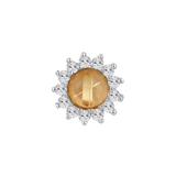 DELPHINE - RUTILATED QUARTZ + WHITE SAPPHIRE - THREADLESS END piercing-zone.com