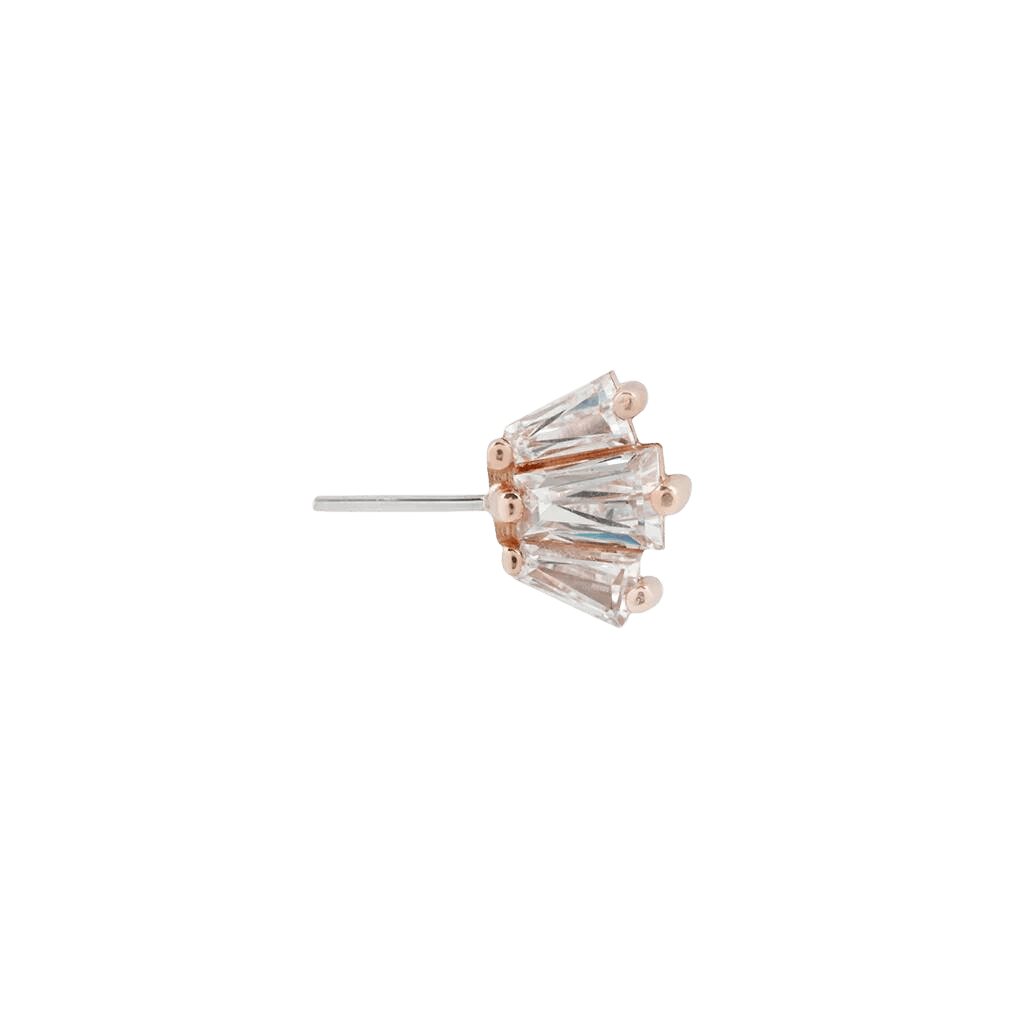 GEMMA TRIOS CZ - FORWARD FACING - THREADLESS END piercing-zone.com