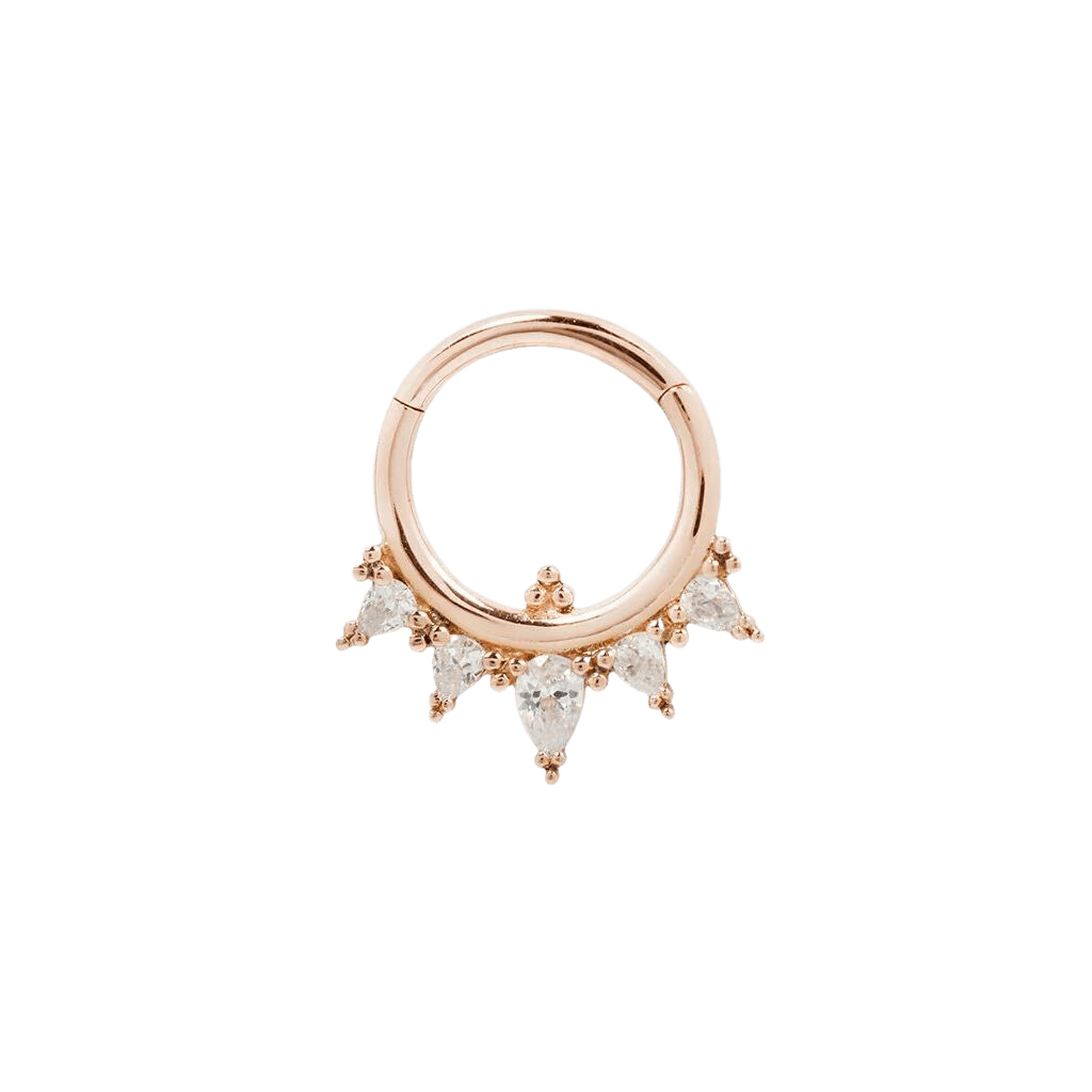TAJA - CZ - SOLID 14KT GOLD CLICKER piercing-zone.com