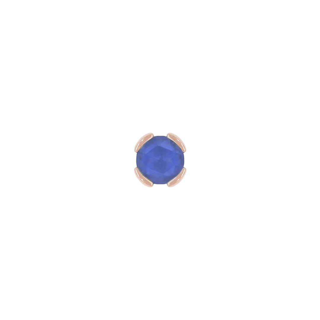 Peekaboo – 14K Gold Sandblasted London Blue Topaz Threadless End