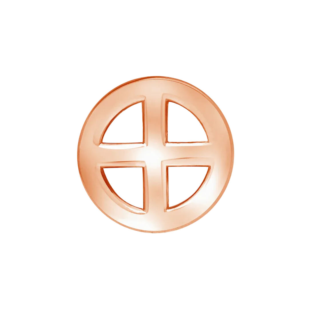 Earth Symbol – 14K/18K Gold Flat Threadless End
