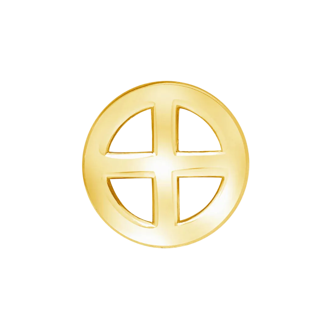 Earth Symbol – 14K/18K Gold Flat Threadless End