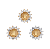 DELPHINE - RUTILATED QUARTZ + WHITE SAPPHIRE - THREADLESS END piercing-zone.com