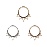INDRA - SMOKEY QUARTZ - SOLID 14KT GOLD CLICKER piercing-zone.com