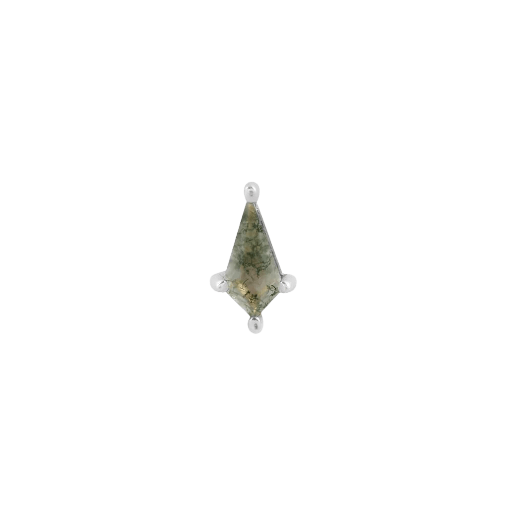 MINI SOHO - KITE CUT MOSS AGATE - THREADLESS END piercing-zone.com