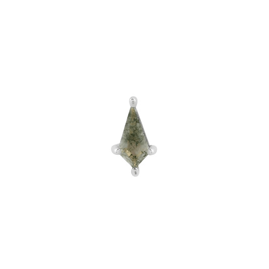 MINI SOHO - KITE CUT MOSS AGATE - THREADLESS END piercing-zone.com